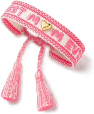 Knitted Word Adjustable Bracelets for Mother's Love Woven Bracelet -Gifts for Moms Handmade Adjustable Tassel Jewelry