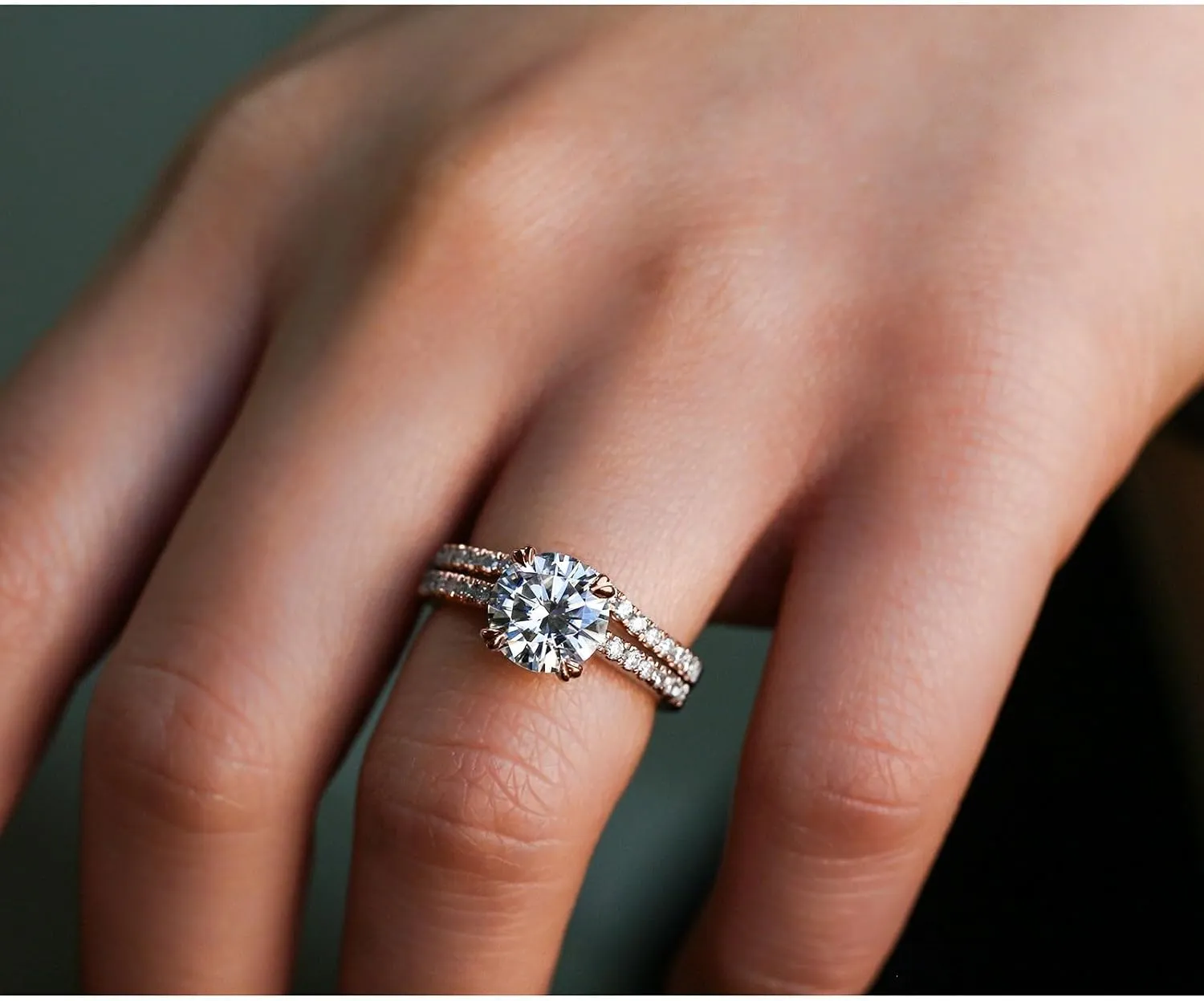 Kobelli Lab Grown Diamond Engagement Ring Wedding Band Bridal Set 1 7/8 CTW 14k Gold (DEF/VS)