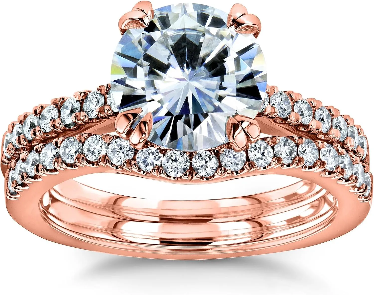 Kobelli Lab Grown Diamond Engagement Ring Wedding Band Bridal Set 1 7/8 CTW 14k Gold (DEF/VS)