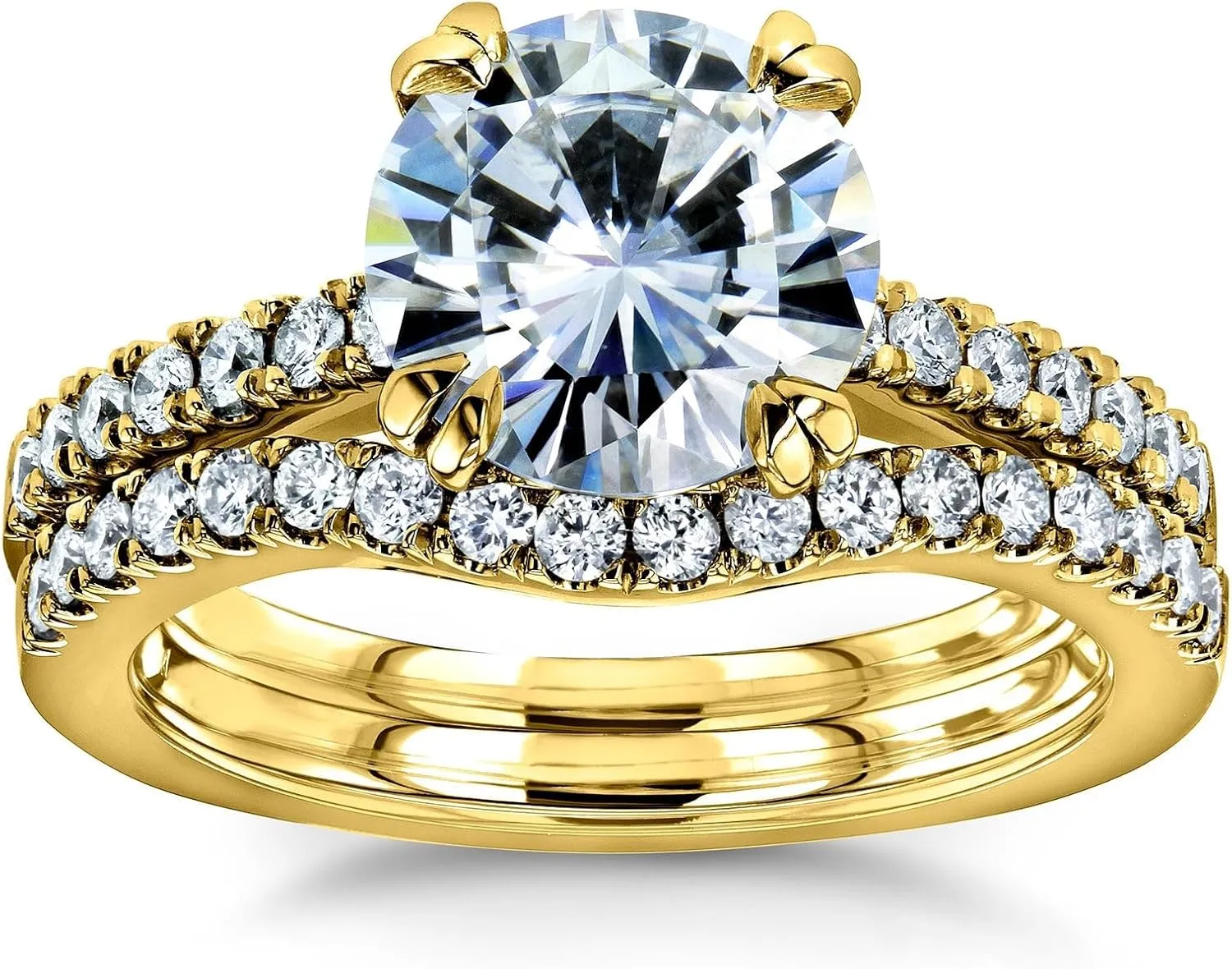 Kobelli Lab Grown Diamond Engagement Ring Wedding Band Bridal Set 1 7/8 CTW 14k Gold (DEF/VS)
