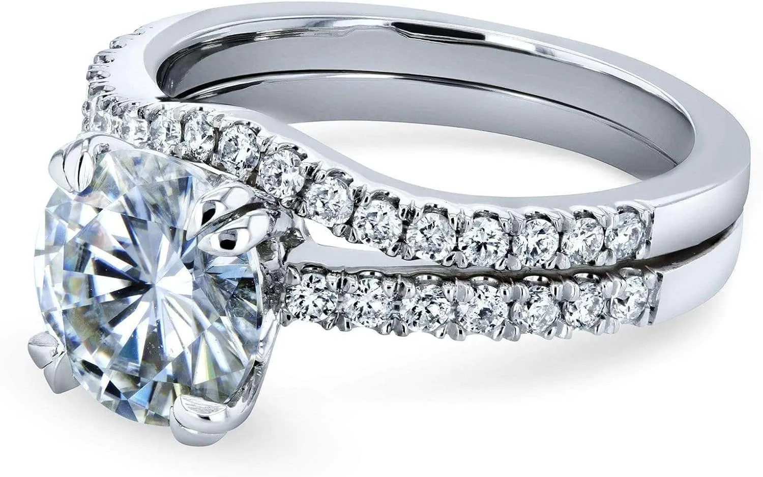Kobelli Lab Grown Diamond Engagement Ring Wedding Band Bridal Set 1 7/8 CTW 14k Gold (DEF/VS)