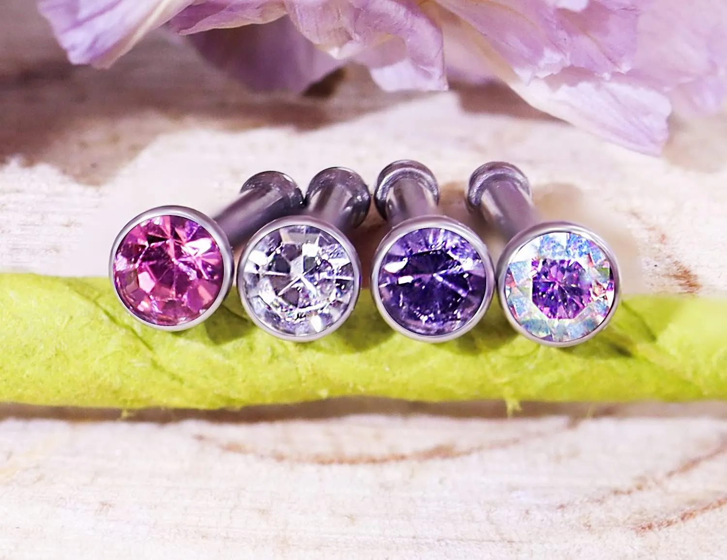 Kridzisw 18G 20G 22G Surgical Steel Nose Rings Studs CZ Opal 1.5mm 2mm 2.5mm 3mm for Women Men 12Pcs