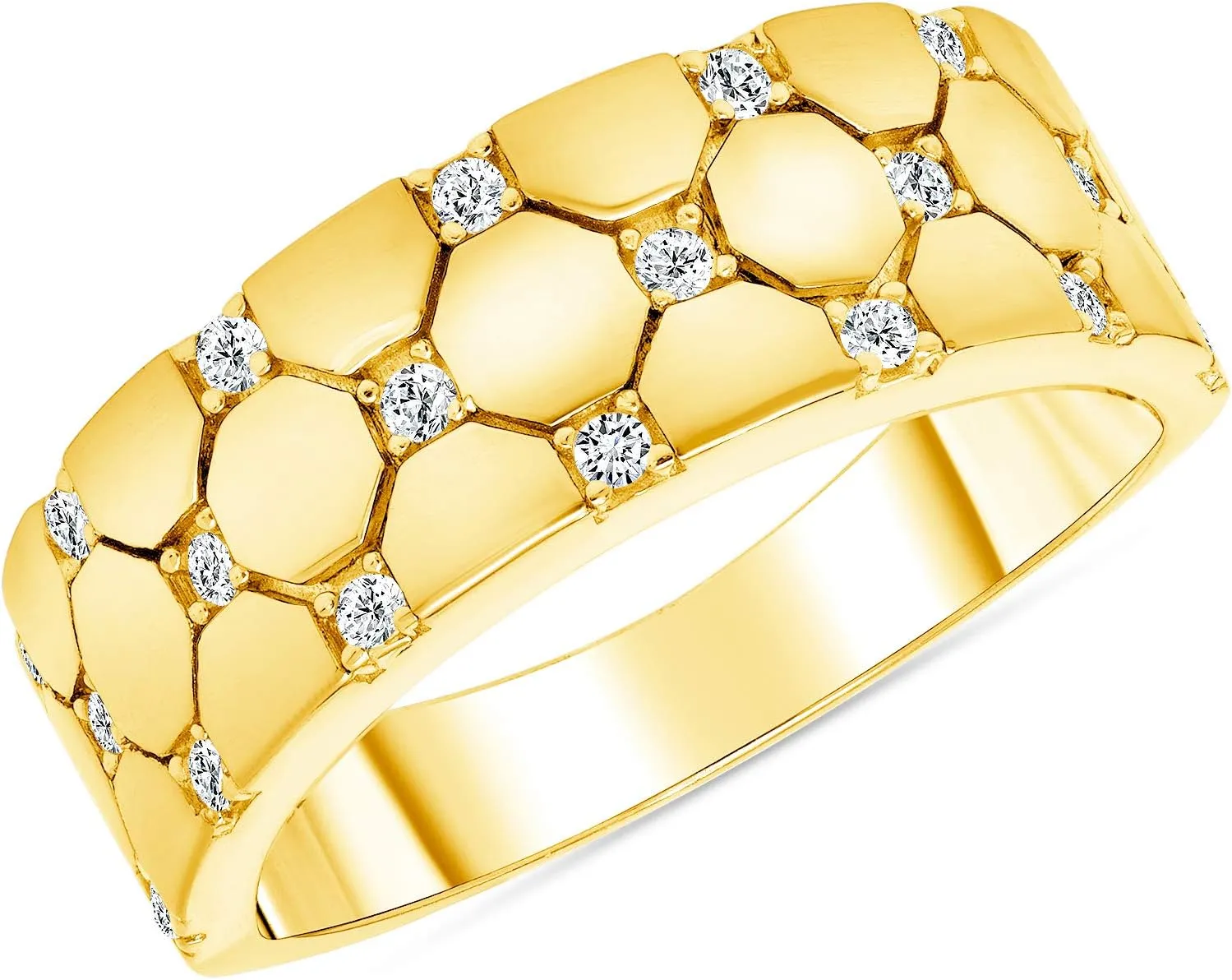 Lab Grown Diamond in 14k Yellow Gold Trio Ring Set - 3 Piece Her Wedding Engagement and His Band Lab Created Diamonds Jewelry Mens Women Gift 1.2 CT G-H.