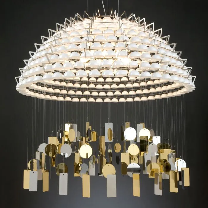 Large customizable gold or white ceramic and steel dome light