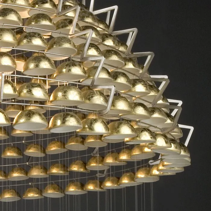 Large customizable gold or white ceramic and steel dome light