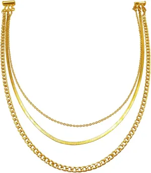 Layered Necklaces for Women Herringbone Snake Choker Necklace Flower Pattern Necklace Cuban Link Chain Necklace Dainty Statement Necklaces Jewelry Gift for Her