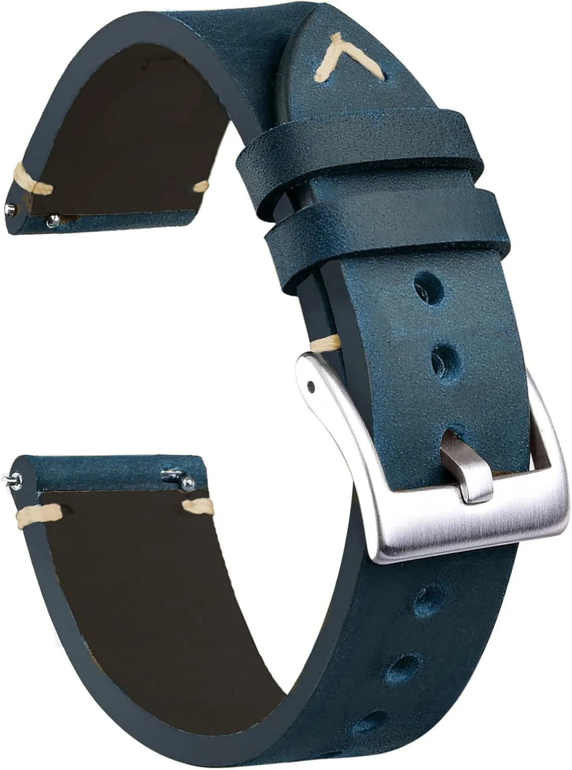 Leather Watch Bands Quick Release Top Grain Leather Watch Strap 19mm 20mm 21mm 22mm Vintage Crazy Horse Oiled Handmade Genuine Leather Strap Universal Replacement Band for Men Women