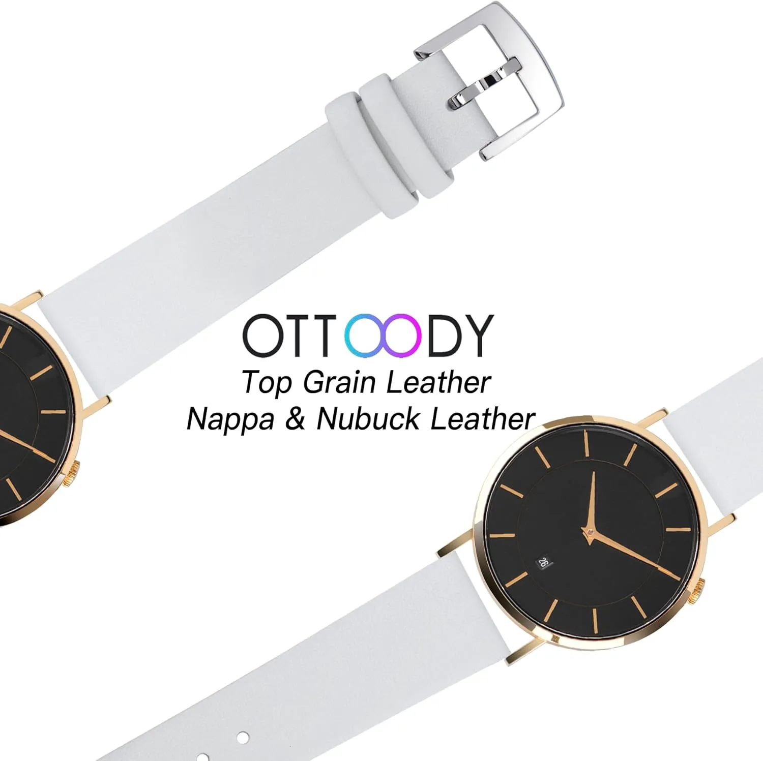 Leather Watch Bands Quick Release Watch Straps, Elegant & Ultra-Soft Top Grain Leather Watch Band for Women Men, Choice of Color & Width - 12mm 14mm 16mm 18mm 20mm 22mm for Watch & Smartwatch