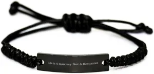Life is a Journey No a Destination Bracelet,Sobriety Gifts for Men Women,Gifts for Sobriety,Sobriety Bracelet,Serenity Prayer,Sober Gifts,Rope Bracelet