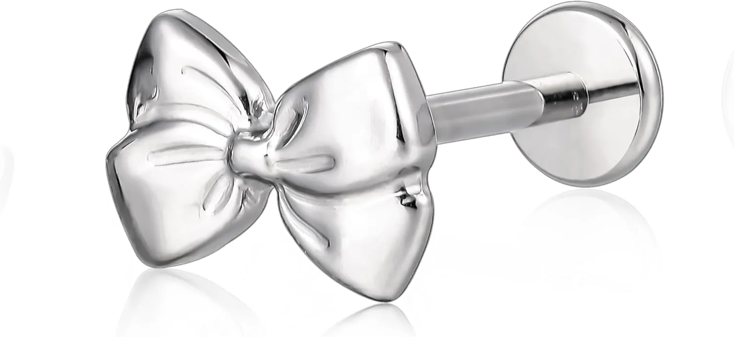 limerencia F136 Titanium Hypoallergenic Piercing Jewelry 18G 6mm 8mm 10mm Flat Back Internally Threaded Implant Grade Climber Stud Crawler Earrings For Cartilage,Tragus,Helix,Conch,Nose,Lip(1pc)