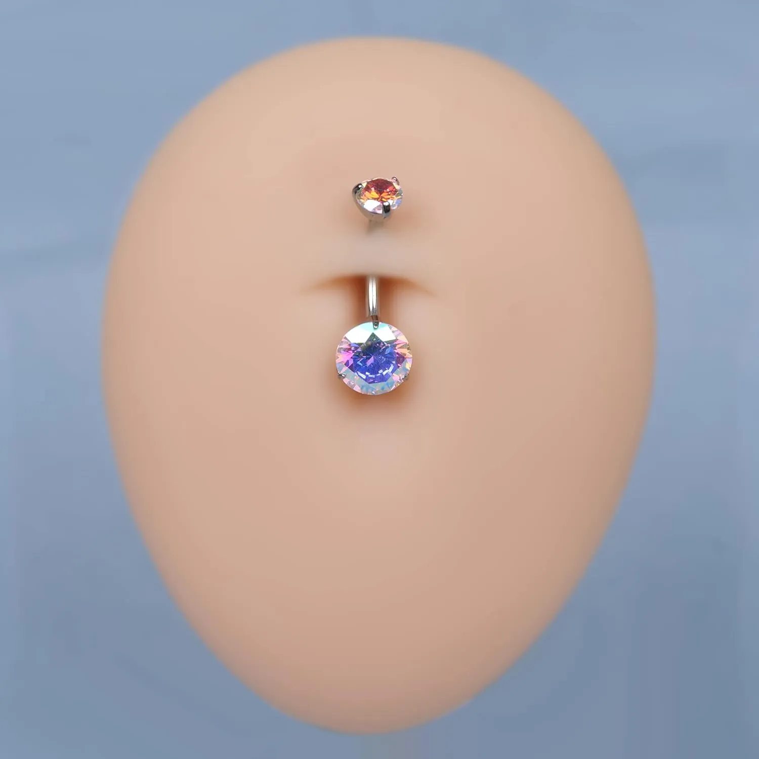 limerencia G23 Titanium Belly Button Rings hypoallergenic medical implant grade 14G Teardrop CZ Belly Navel Rings Piercing Belly Bars