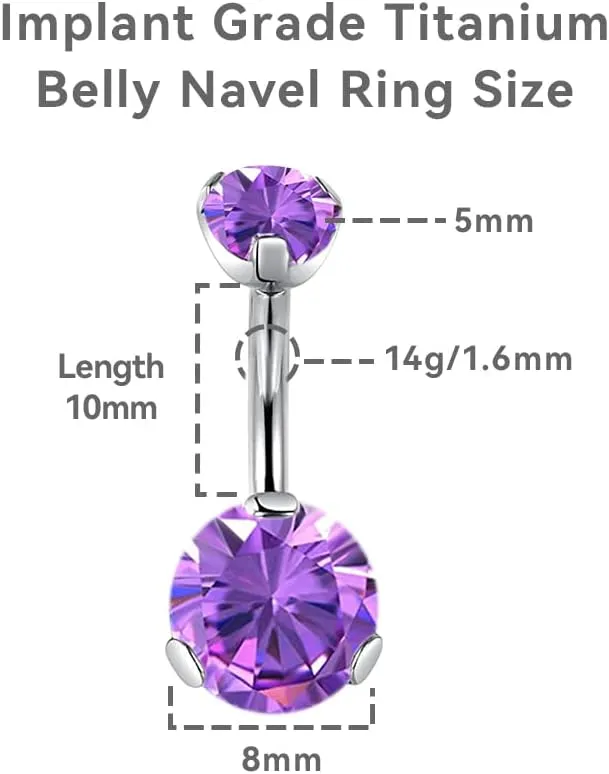 limerencia G23 Titanium Belly Button Rings hypoallergenic medical implant grade 14G Teardrop CZ Belly Navel Rings Piercing Belly Bars