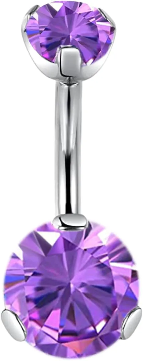 limerencia G23 Titanium Belly Button Rings hypoallergenic medical implant grade 14G Teardrop CZ Belly Navel Rings Piercing Belly Bars