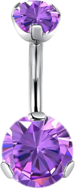 limerencia G23 Titanium Belly Button Rings hypoallergenic medical implant grade 14G Teardrop CZ Belly Navel Rings Piercing Belly Bars