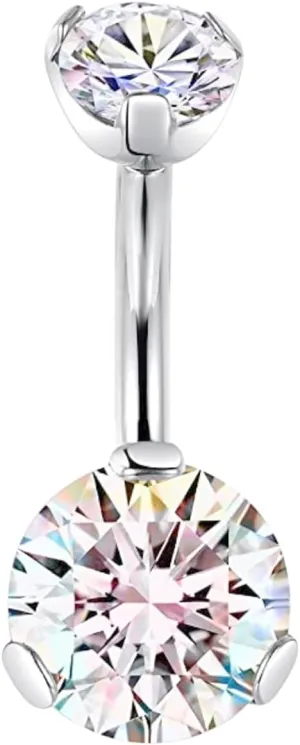 limerencia G23 Titanium Belly Button Rings hypoallergenic medical implant grade 14G Teardrop CZ Belly Navel Rings Piercing Belly Bars