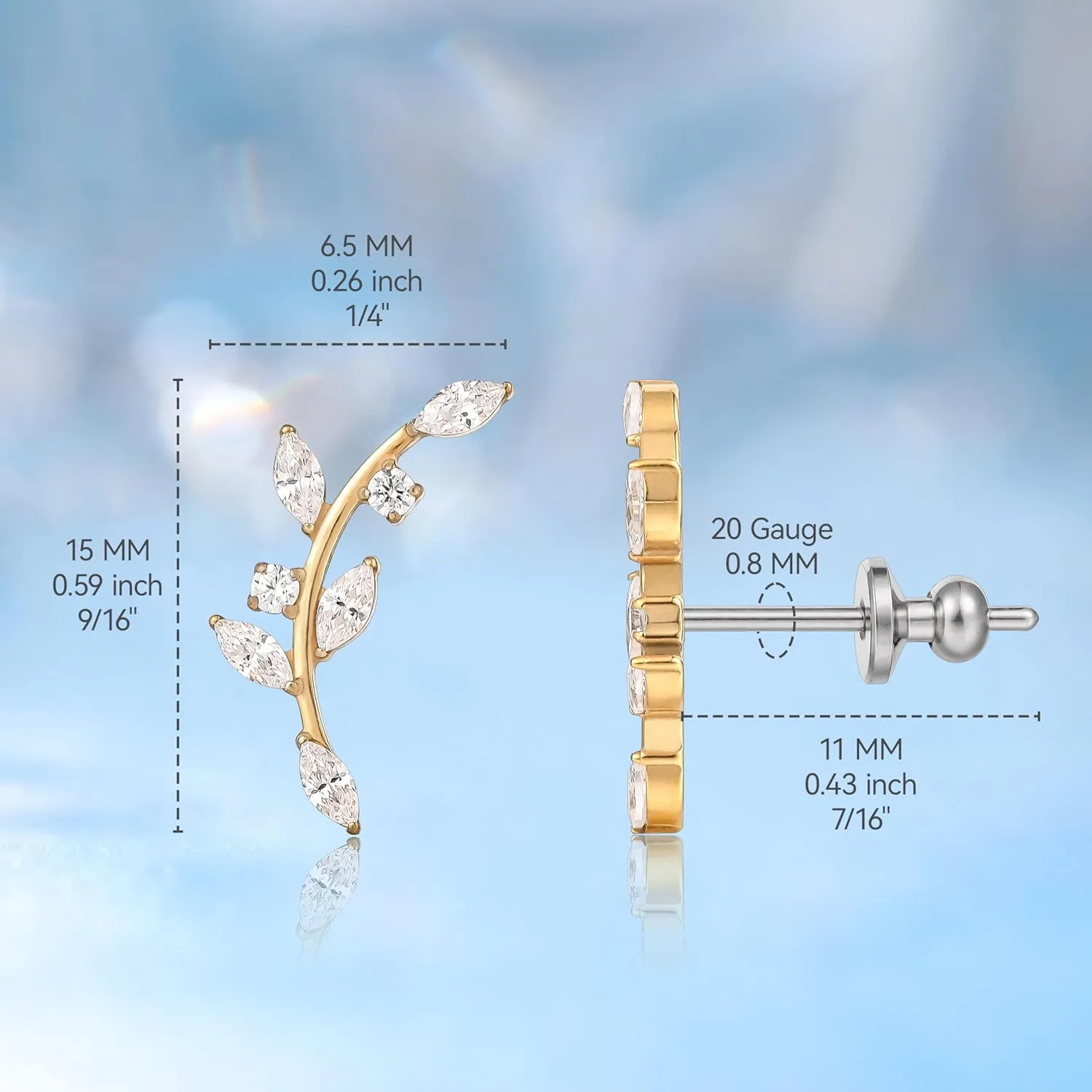 Limerencia Implant Grade Pure Titanium Studs, F136 Hypoallergenic G23 Small Dainty Cubic Zirconia Earrings for Women's Sensitive Ears