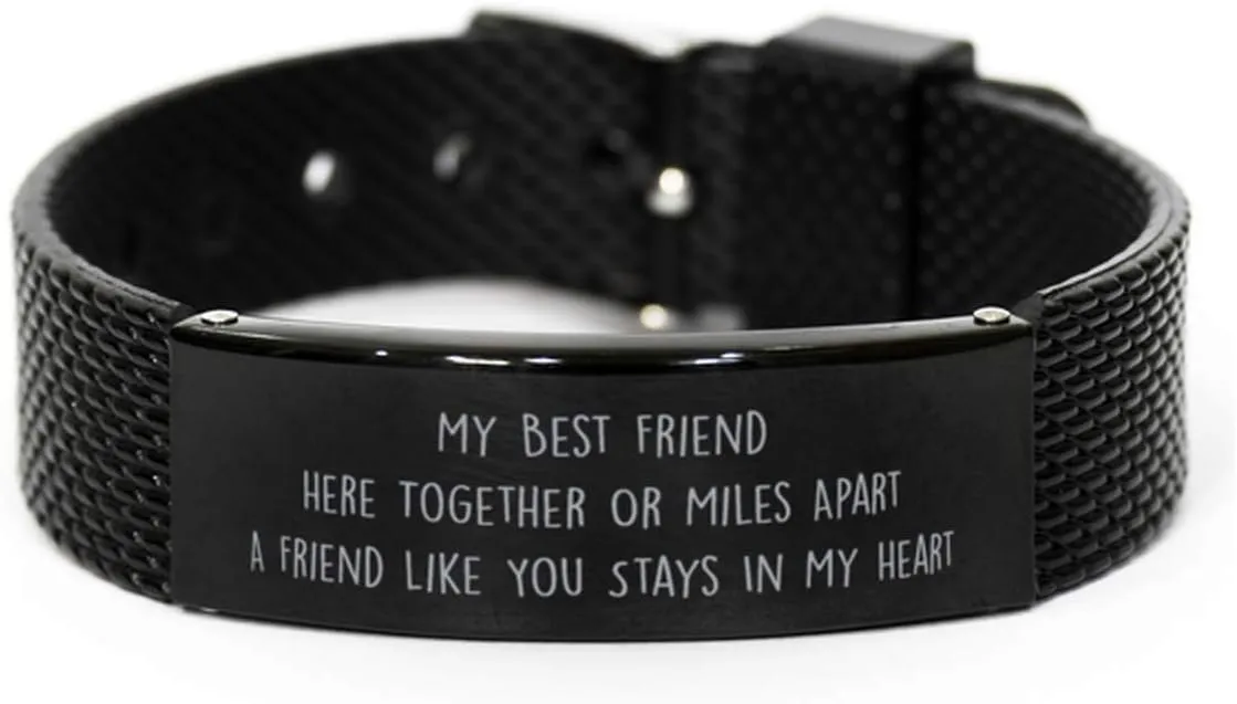 Long Distance Best Friend Best Friend Engraved mesh Bracelet for BFF - Best Friend Birthday Engraved mesh Bracelet - Friend - Friendship Engraved mesh Bracelet