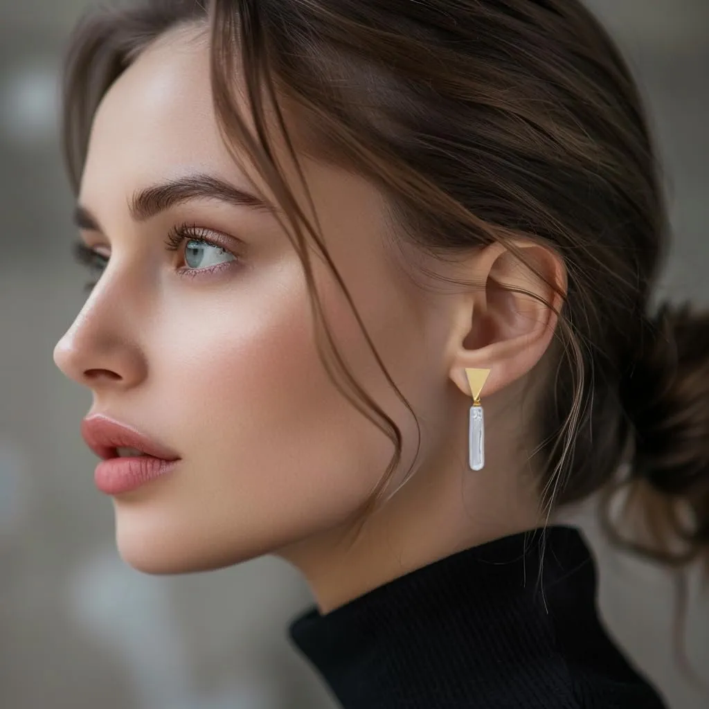 long pearl statement earrings for women bar Dangle Stud Earrings Baroque Freshwater pearl 14K Gold plated moon/clover/hoop/triangle designer Jewelry wedding earrings birthday Gift