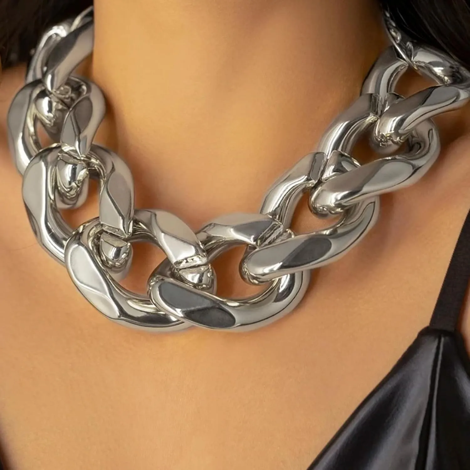 Long tiantian Chunky Gold Necklace Statement Necklace for Women's Jewelry Gold Chain Layered Toggle Clasp Necklaces Gifts