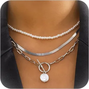 Long tiantian Chunky Gold Necklace Statement Necklace for Women's Jewelry Gold Chain Layered Toggle Clasp Necklaces Gifts