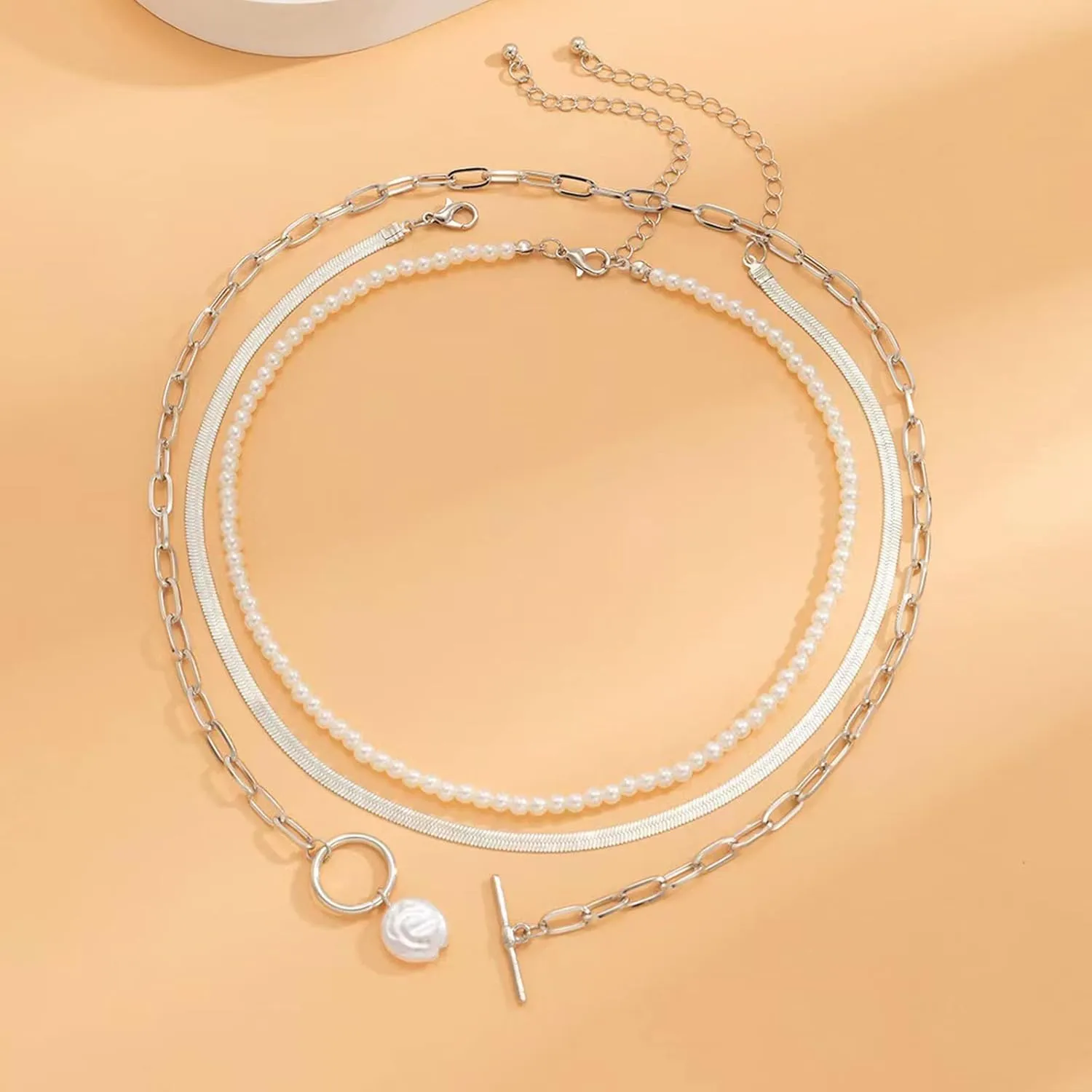 Long tiantian Chunky Gold Necklace Statement Necklace for Women's Jewelry Gold Chain Layered Toggle Clasp Necklaces Gifts