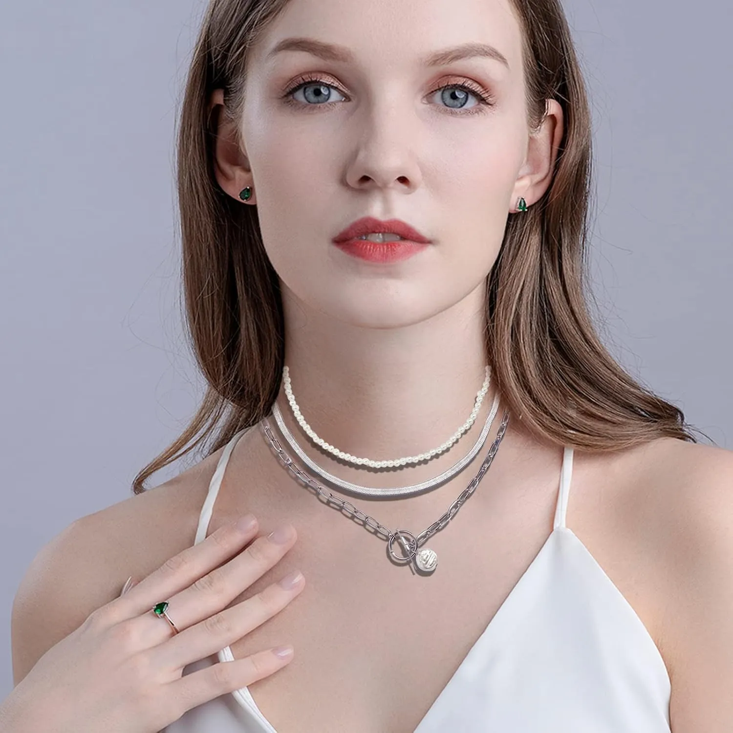 Long tiantian Chunky Gold Necklace Statement Necklace for Women's Jewelry Gold Chain Layered Toggle Clasp Necklaces Gifts
