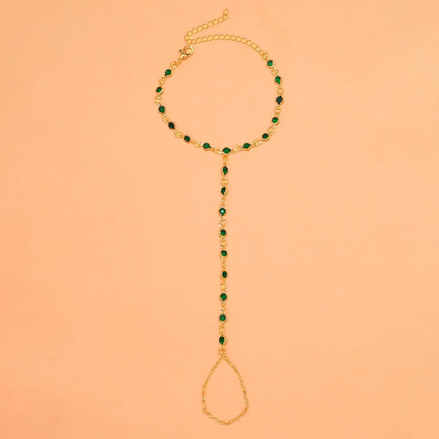Long tiantian Hand Chain for Women Ring Bracelet Hand Chain Dainty Gold Finger Ring Slave Bracelet Zircon Hands Jewelry Gifts Trendy Stuff 2025
