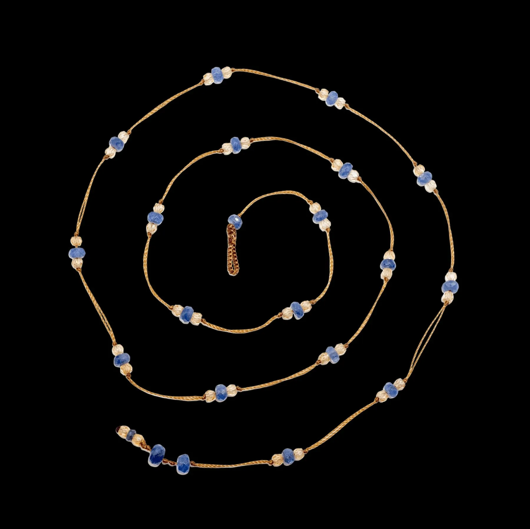 Loopy Duo Bracelets / Necklace - Saphire with champagne quartz