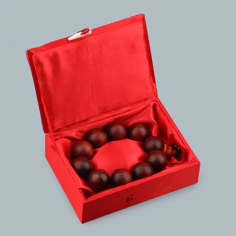 Luxury Chinese Silk Brocade Jewelry Box Rectangle Cotton Filled Tie Gift Packaging Boxes Long Necklace Sweater chain Accessories Storage Cases 5.51x3.94x1.77 inch (Mixed Color (2 pcs))