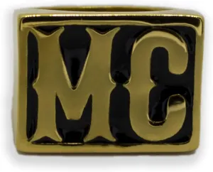 MC Biker Ring - Cool Motorcycle Rings - Classic Vintage Style - MC Ring - Mens Motorcycle Club MC Biker RIng - Extra Large - Solid - 316L Stainless Steel - (Silver or Gold)