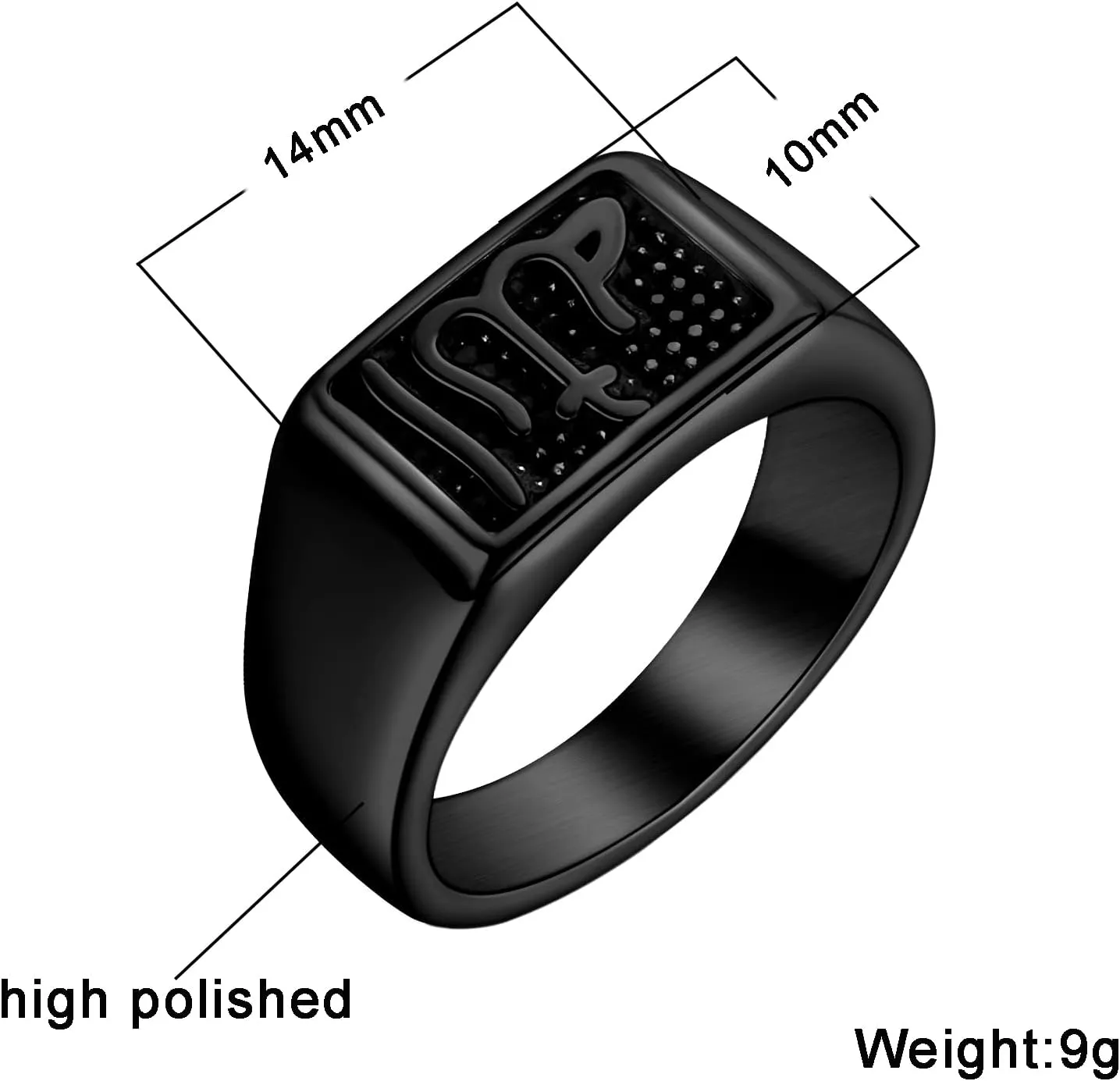 Men Religious Stainless Steel Ring - Eye of Horus Pentagram Pentacle Islam Muslim Allah Sigil of Lucifer Satanic Eye of Ra Egyptian Pharaoh Talisman Protection Seal of Satan Wicca Retro Signet Ring