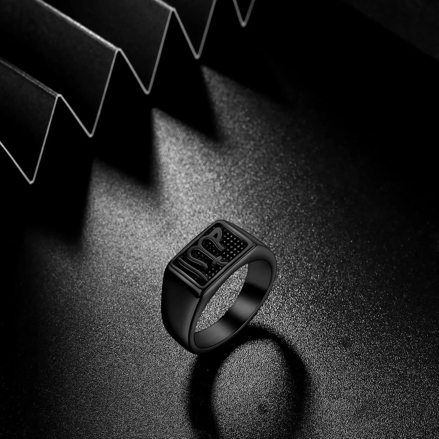Men Religious Stainless Steel Ring - Eye of Horus Pentagram Pentacle Islam Muslim Allah Sigil of Lucifer Satanic Eye of Ra Egyptian Pharaoh Talisman Protection Seal of Satan Wicca Retro Signet Ring