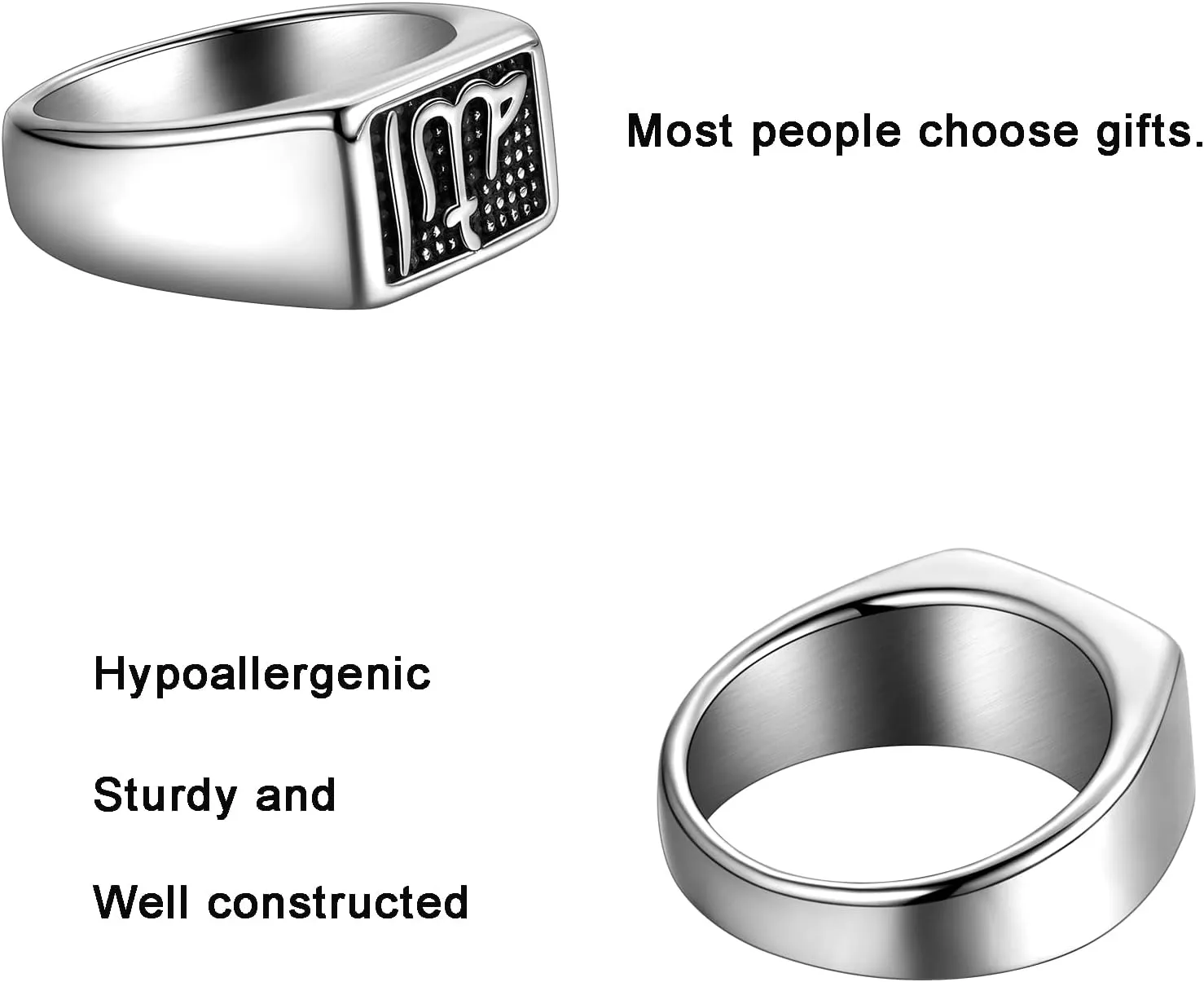 Men Religious Stainless Steel Ring - Eye of Horus Pentagram Pentacle Islam Muslim Allah Sigil of Lucifer Satanic Eye of Ra Egyptian Pharaoh Talisman Protection Seal of Satan Wicca Retro Signet Ring