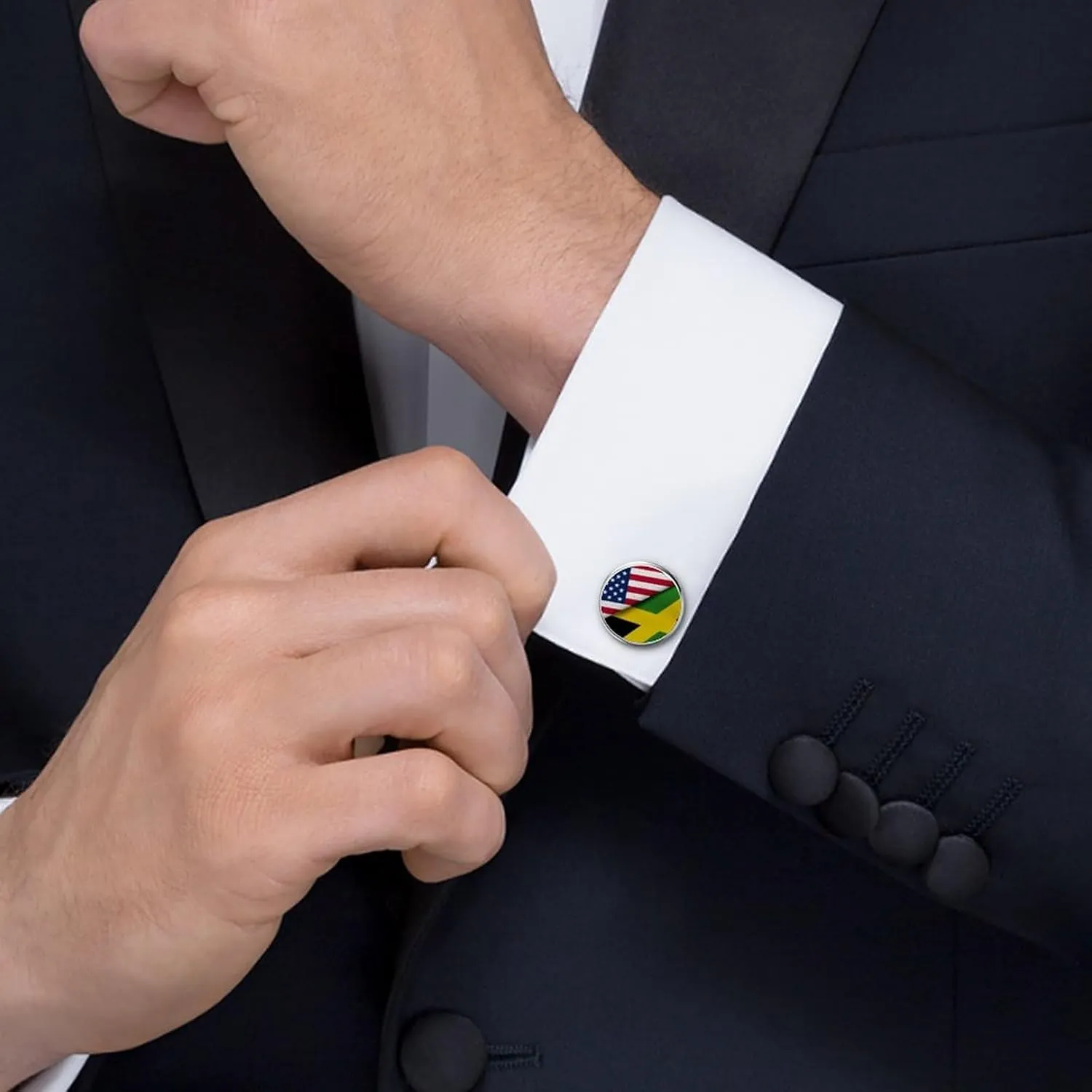Men's Round Cuff Links, Funny Tuxedo Shirt Studs Cuff Links Accessories for Business Wedding Groomsmen