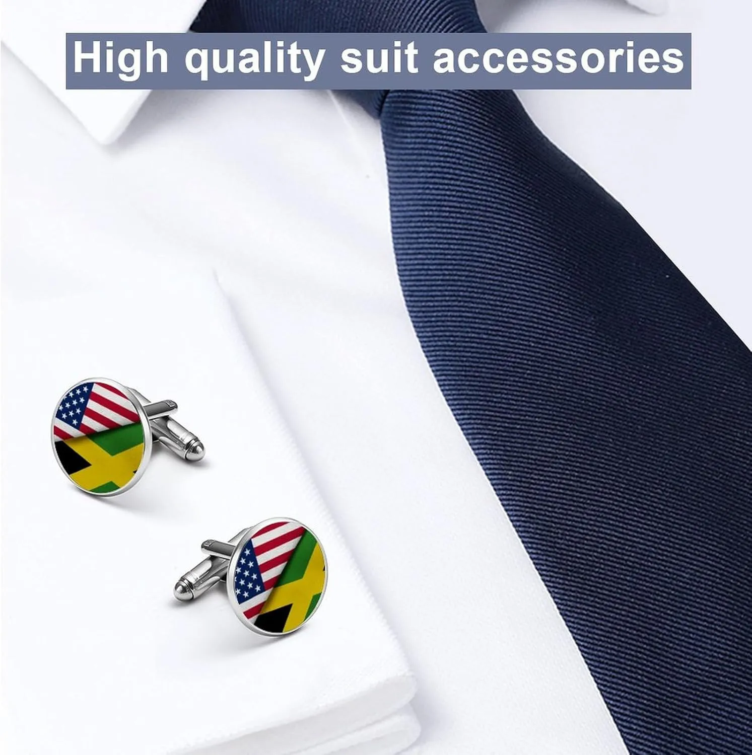 Men's Round Cuff Links, Funny Tuxedo Shirt Studs Cuff Links Accessories for Business Wedding Groomsmen