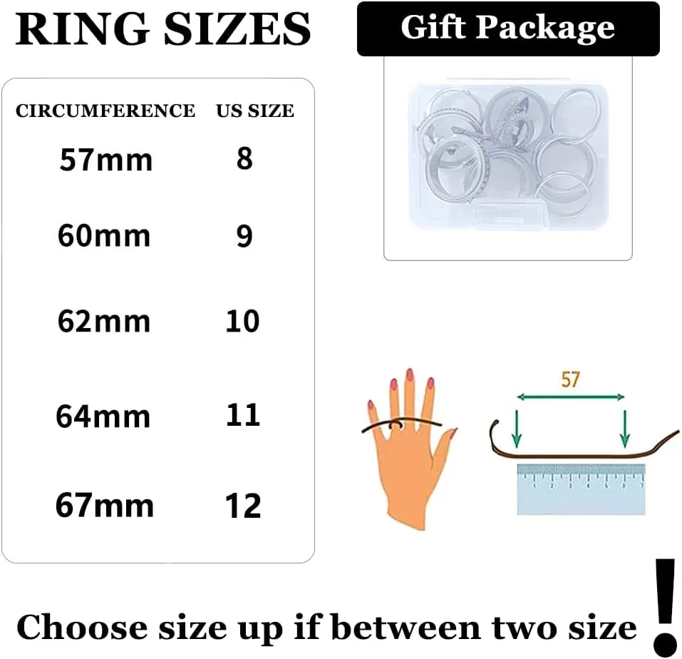 Mens Wedding Band Rings for Men 4pcs Stainless Steel Ring Mens Rings Wedding Ring Set 8MM Width