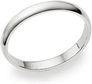 Metal Factory 3MM Sterling Silver High Polish Plain Dome Tarnish Resistant Comfort Fit Wedding Band Ring