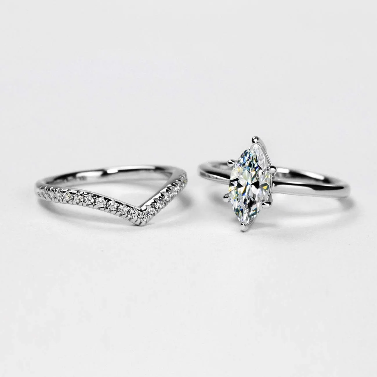 Michooyel S925 1.5ct Marquise Cut 2in1 Engagement Rings For Women Wedding Bands Ring Bridal Set Sterling Silver Promise Ring For Women