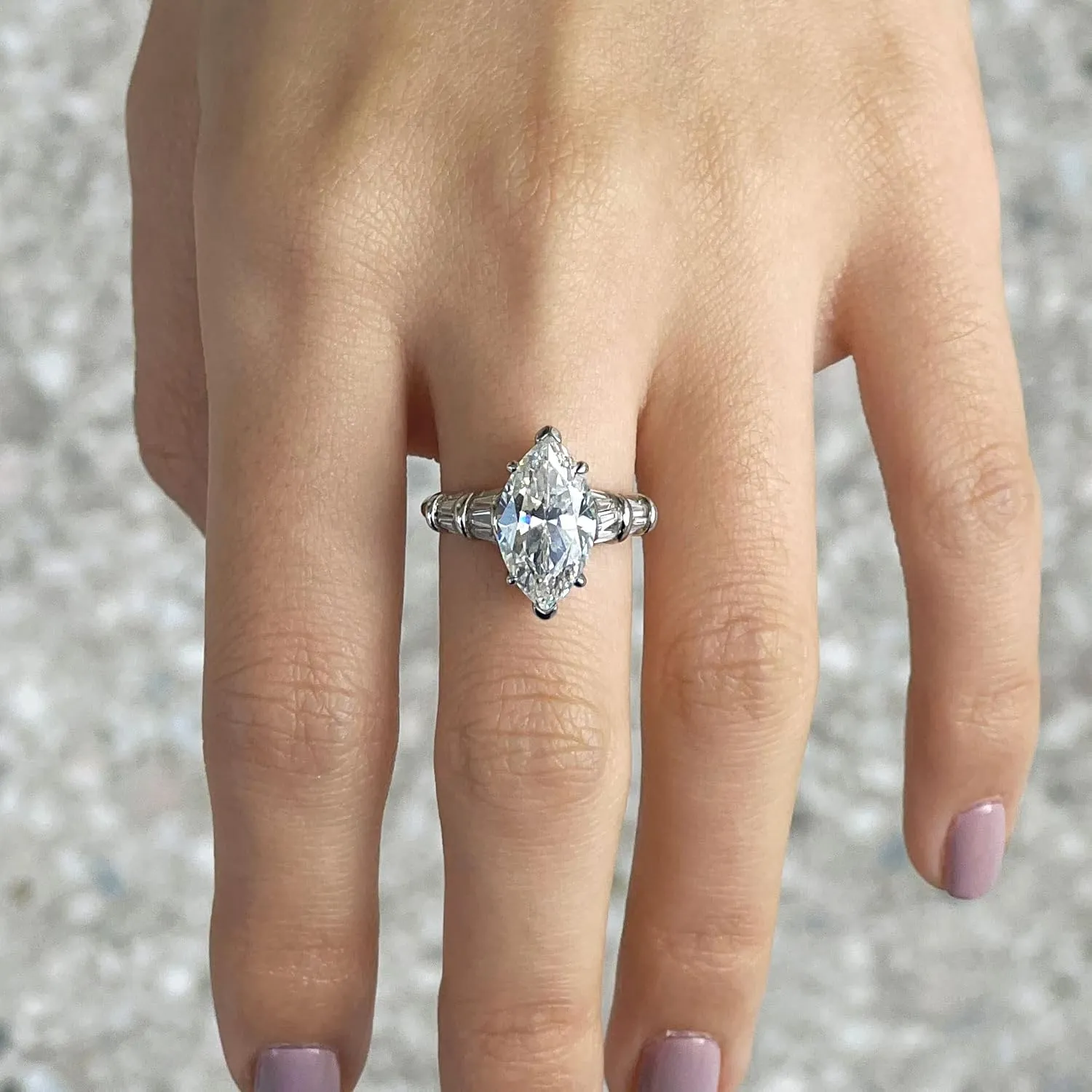 Michooyel S925 6ct Marquise Cut Cubic Zirconia Engagement Ring Wedding Promise Ring Sterling Silver Wedding Band For Women
