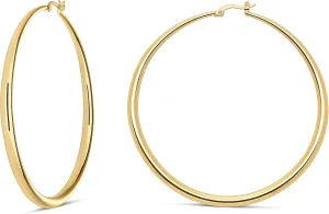 MILLA 14K Gold Hoop Earrings For Women, Silver Hoop Earrings & Rose Gold Earrings with Graduated Curvature