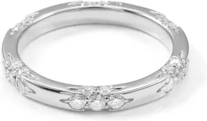 Moissanite Promise Rings JewelryOne Simulated Diamond Eternity Rings for Women Sterling Silver Rings Plated White Gold D color VVS1 clarity Engagement Bands for Anniversary