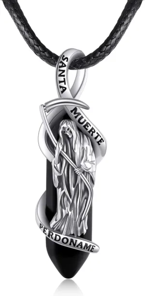MONGAS Santa Muerte/Virgin Mary/Saint Jude Necklace Sterling Silver Santa Muerte/Virgin Mary/Saint Jude Jewelry Religion Necklace for Men Women
