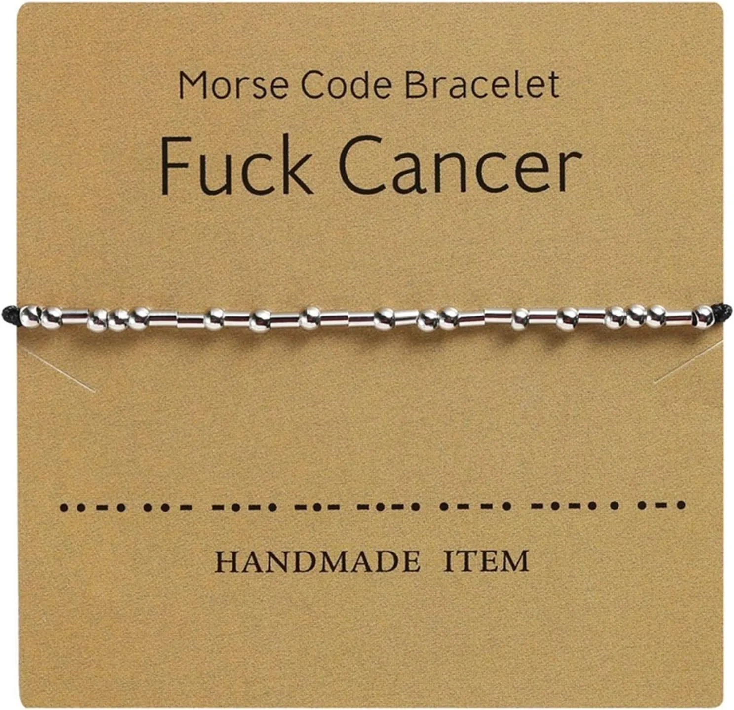 Morse Code Bracelet, Silver Plated Beads on Silk Cord Friendship Bracelet Secret Message Morris Jewelry for Women Men Gifts for Her Him