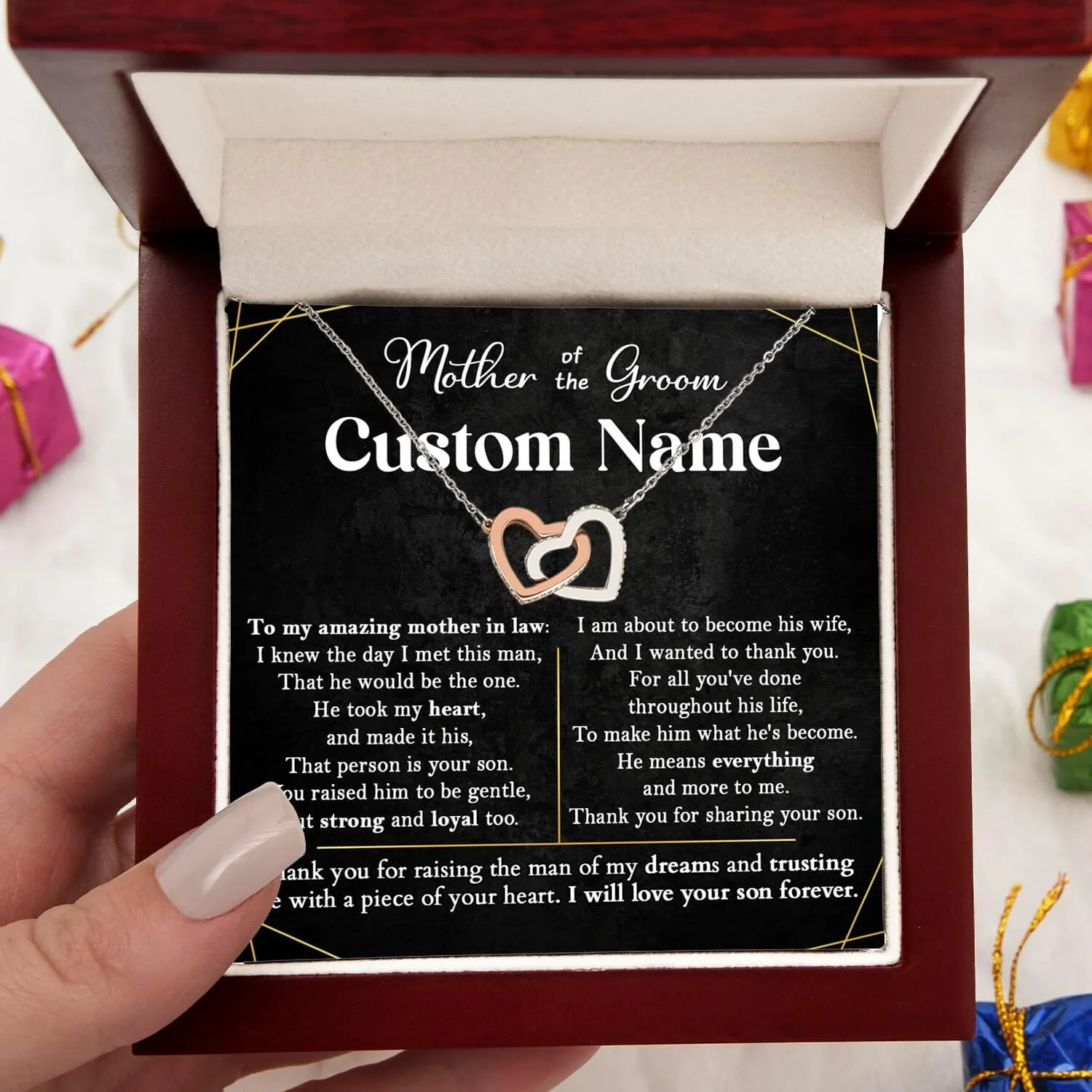 Mother In Law Necklace Custom Name, Mother Of The Groom Gifts, Mother In Law Wedding Gifts, Mom Christmas Gifts, Mothers Day Gifts, Mother In Law Birthday Gifts, Gifts For Mother Of The Groom