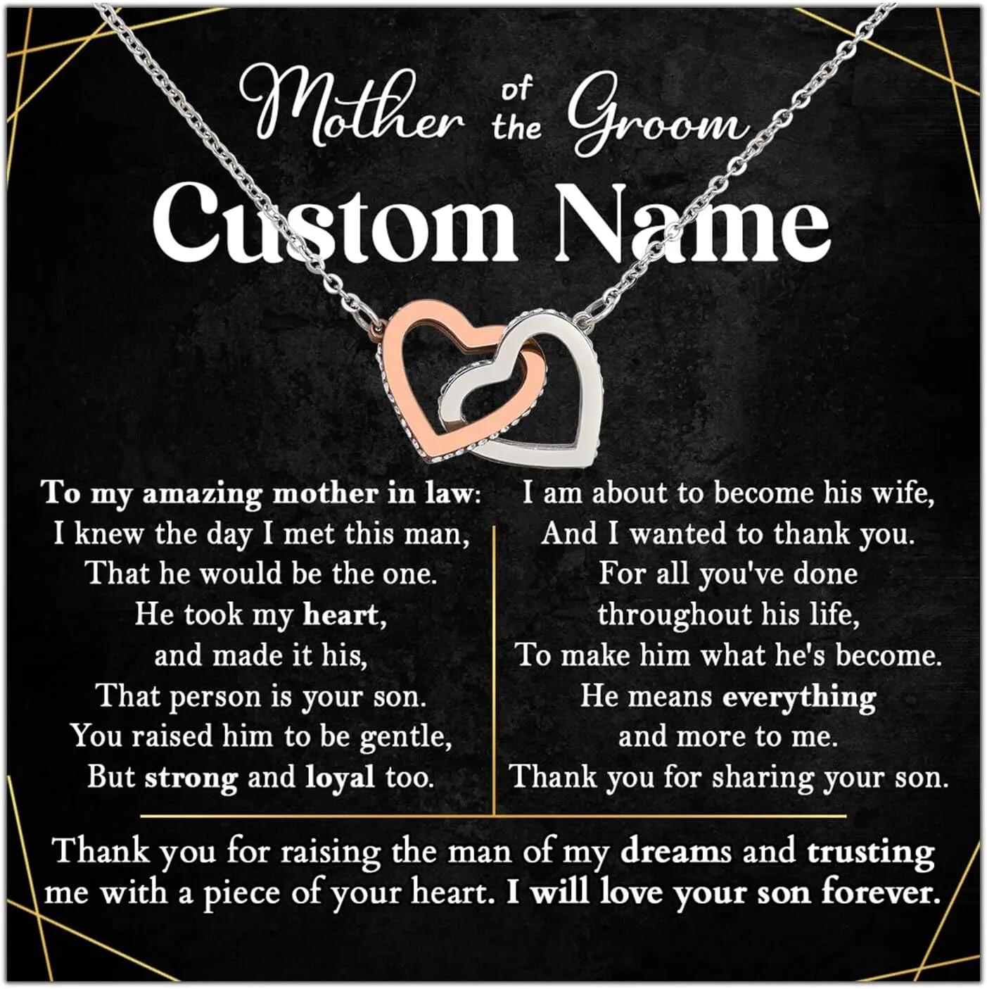 Mother In Law Necklace Custom Name, Mother Of The Groom Gifts, Mother In Law Wedding Gifts, Mom Christmas Gifts, Mothers Day Gifts, Mother In Law Birthday Gifts, Gifts For Mother Of The Groom