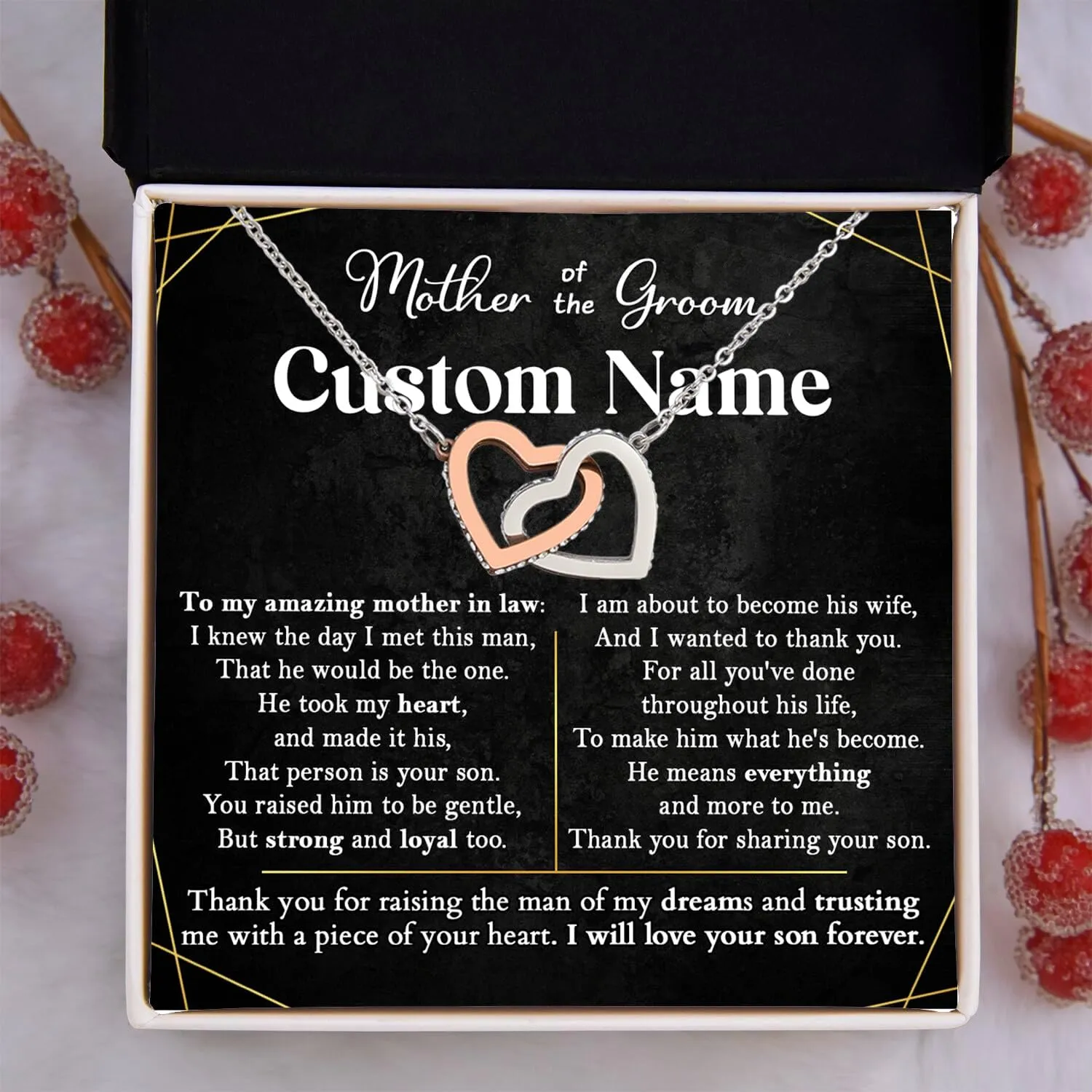 Mother In Law Necklace Custom Name, Mother Of The Groom Gifts, Mother In Law Wedding Gifts, Mom Christmas Gifts, Mothers Day Gifts, Mother In Law Birthday Gifts, Gifts For Mother Of The Groom