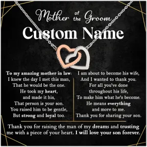 Mother In Law Necklace Custom Name, Mother Of The Groom Gifts, Mother In Law Wedding Gifts, Mom Christmas Gifts, Mothers Day Gifts, Mother In Law Birthday Gifts, Gifts For Mother Of The Groom