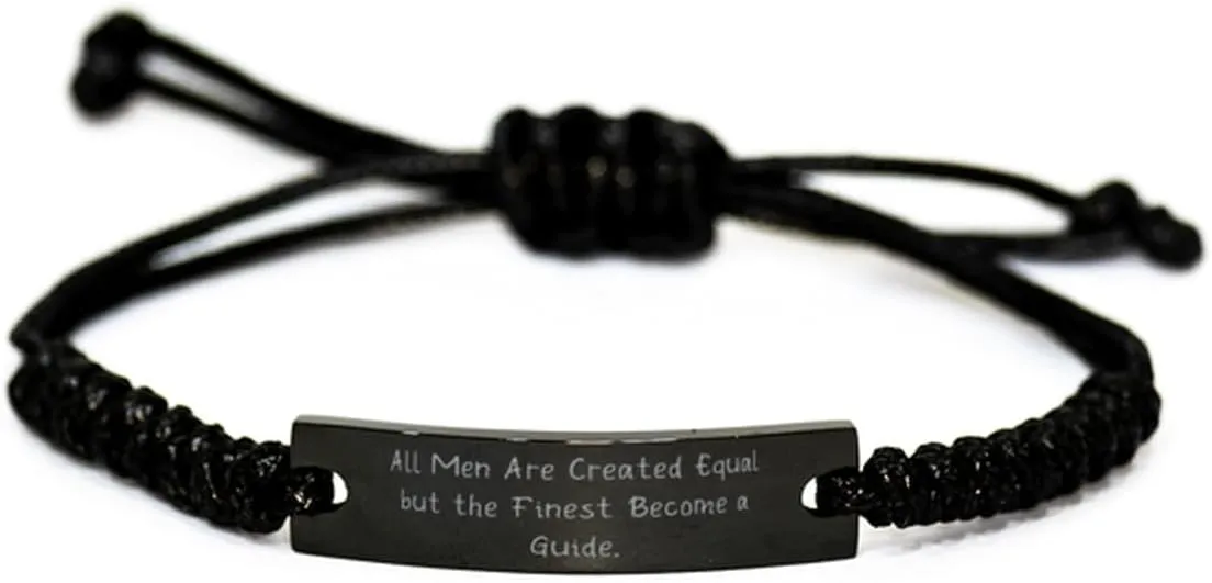 Motivational Guide Gifts, All Men Are, Joke Birthday Black Rope Bracelet Gifts Idea For Coworkers, Guide Gifts From Friends, Friendship bracelet, Black bracelet, Jewelry gift