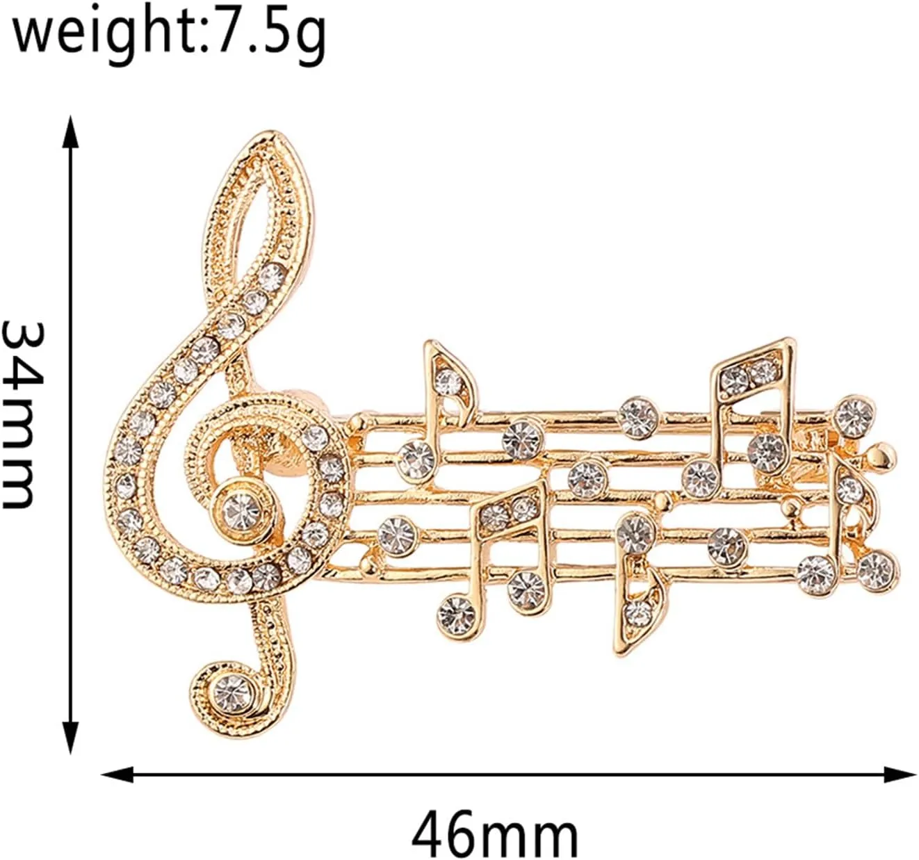 Music Note Brooch Pink for Men Women Gold /Silver Music Note Mark Brooch Lapel Pin Badge Hanging Chains Collar Brooches Pin for Career Suit Tuxedo of Shirts Tie Hat Scarf for Boyfriend Father Birthday Gift