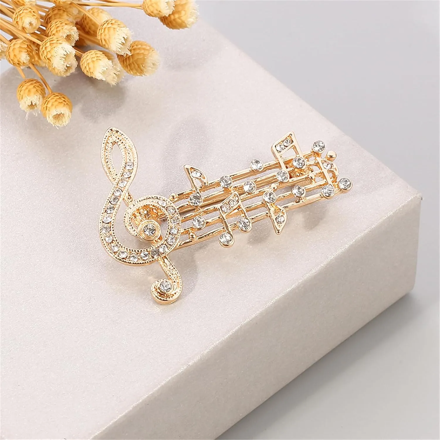 Music Note Brooch Pink for Men Women Gold /Silver Music Note Mark Brooch Lapel Pin Badge Hanging Chains Collar Brooches Pin for Career Suit Tuxedo of Shirts Tie Hat Scarf for Boyfriend Father Birthday Gift